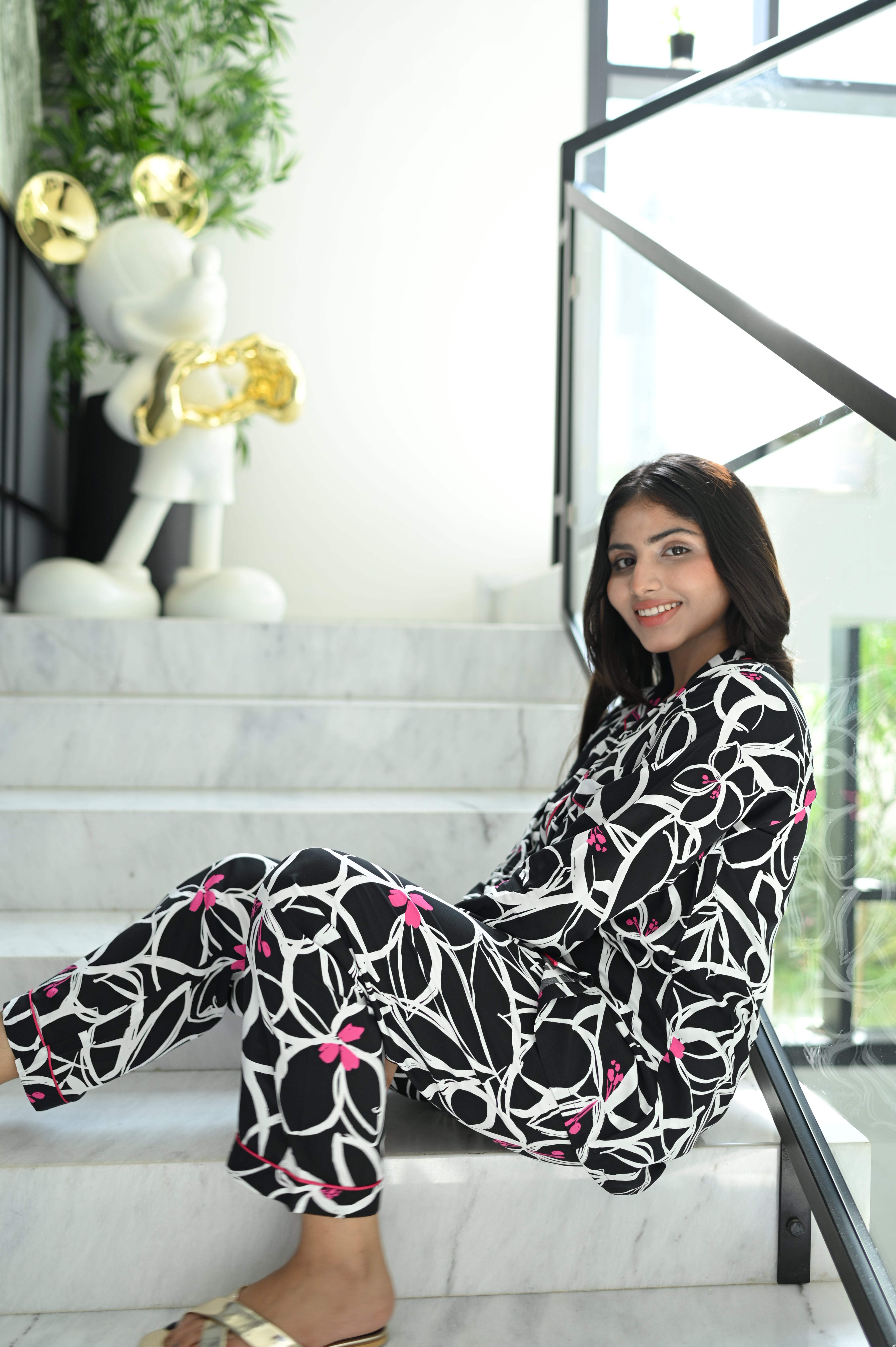 WHITE PINK FLORA PJs