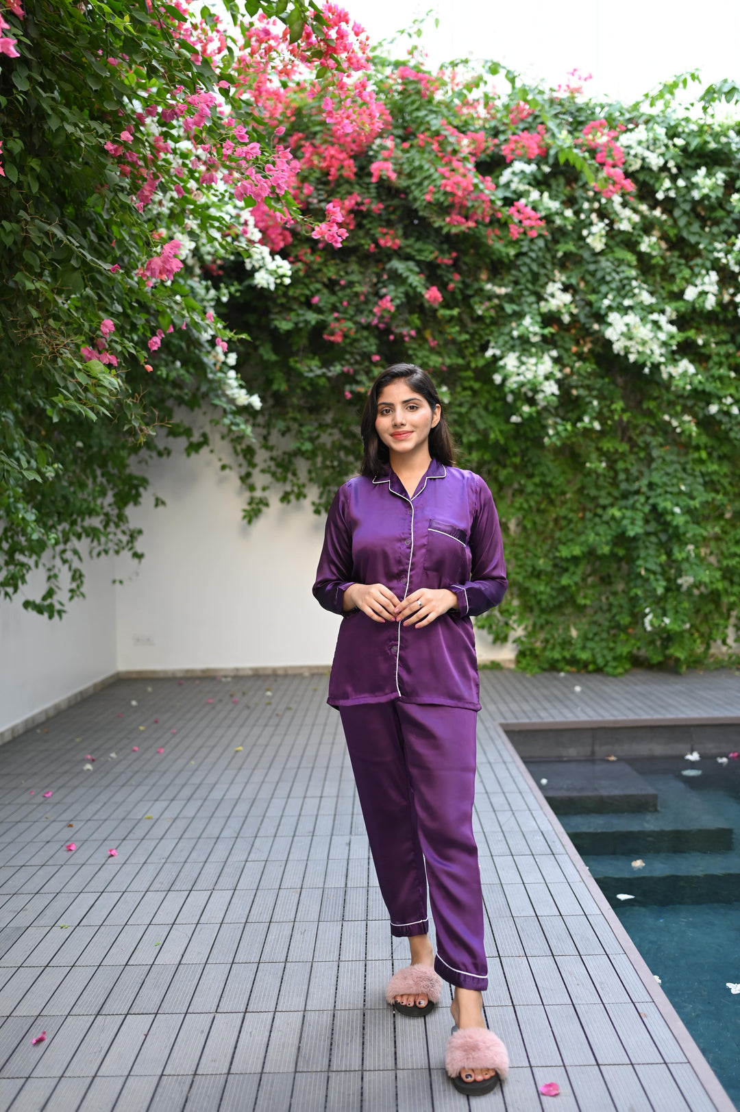 BURGANDY SILK PJ Set