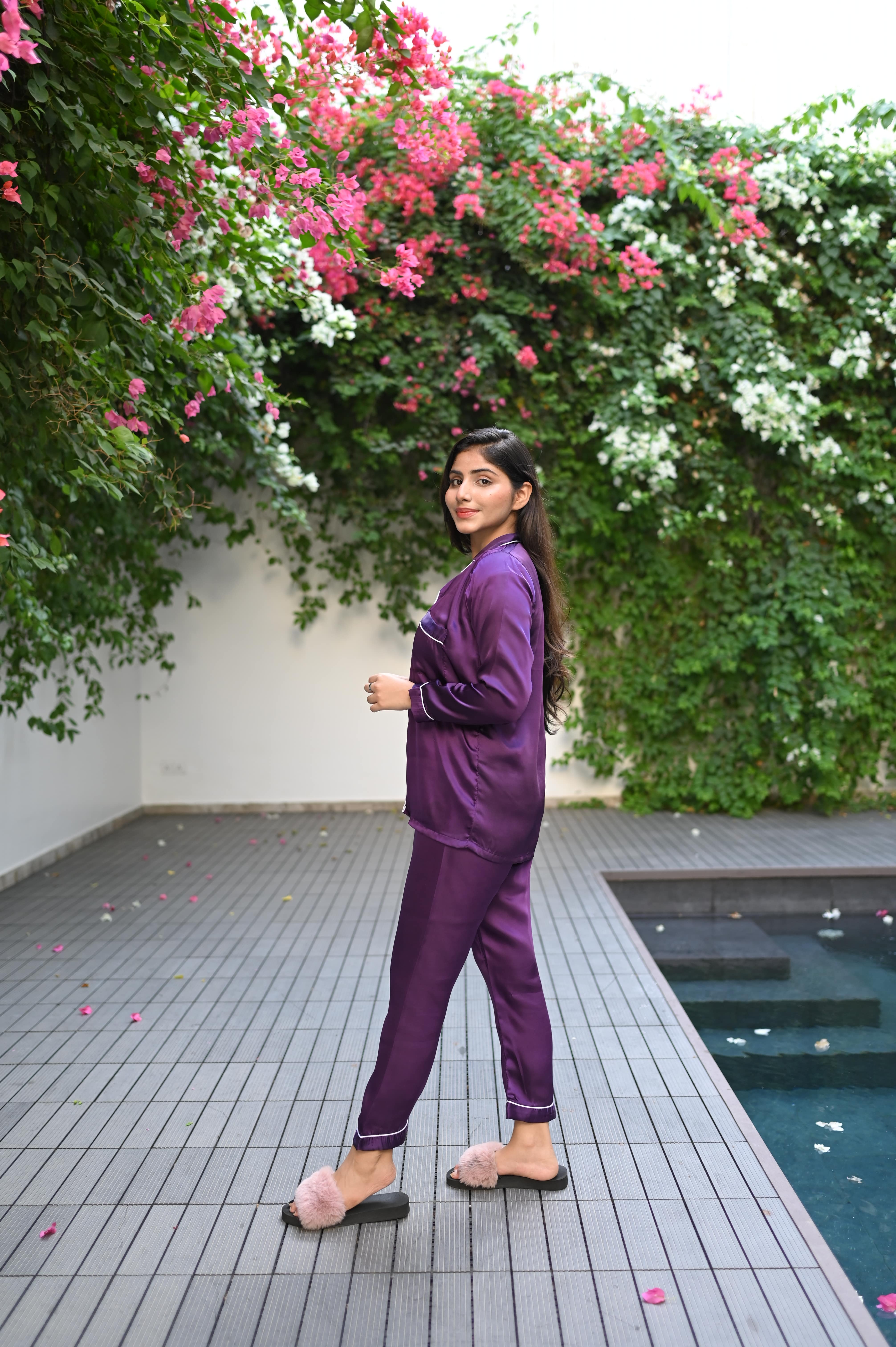 BURGANDY SILK PJs