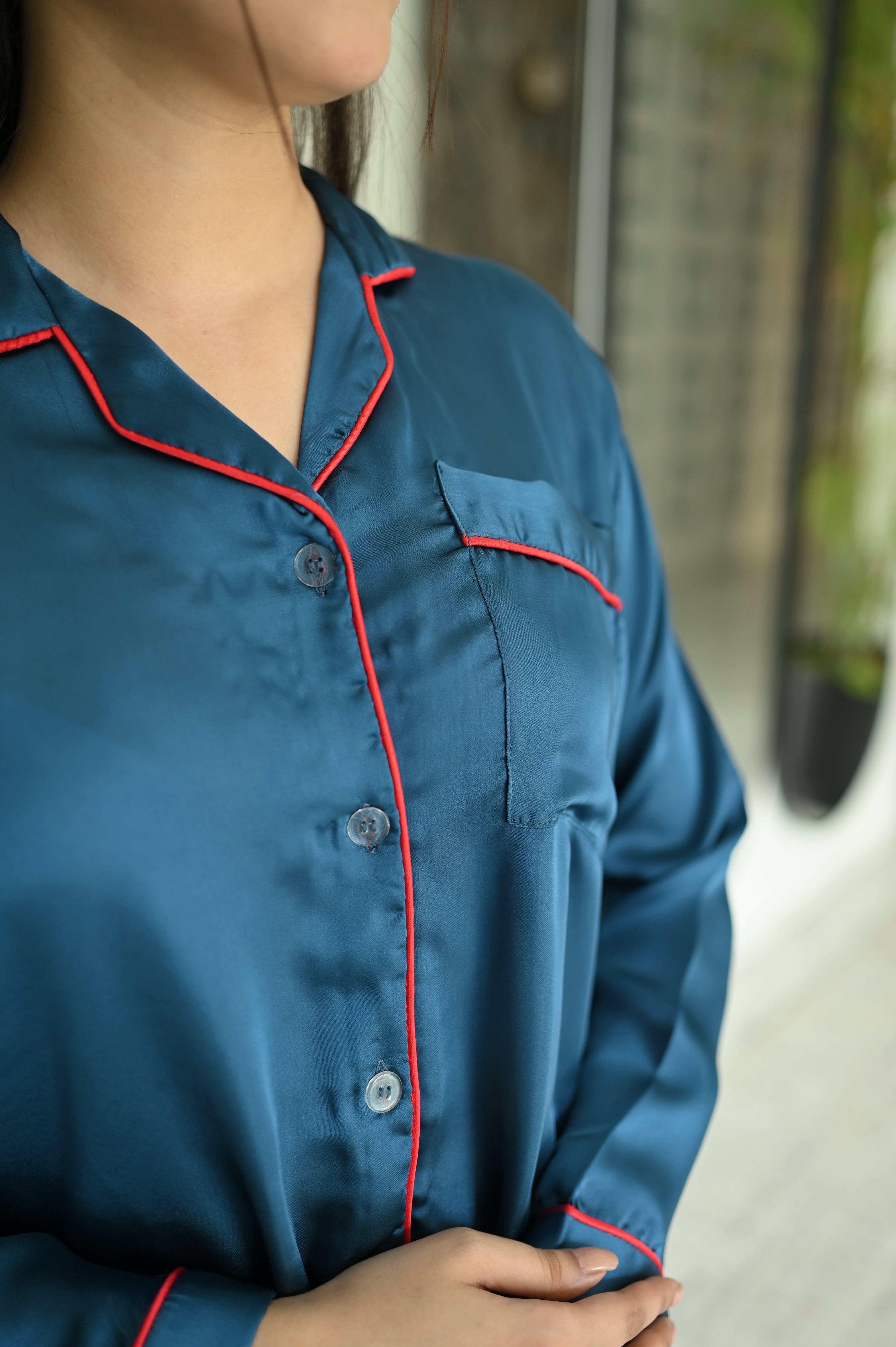 TEAL BLUE SILK PJs