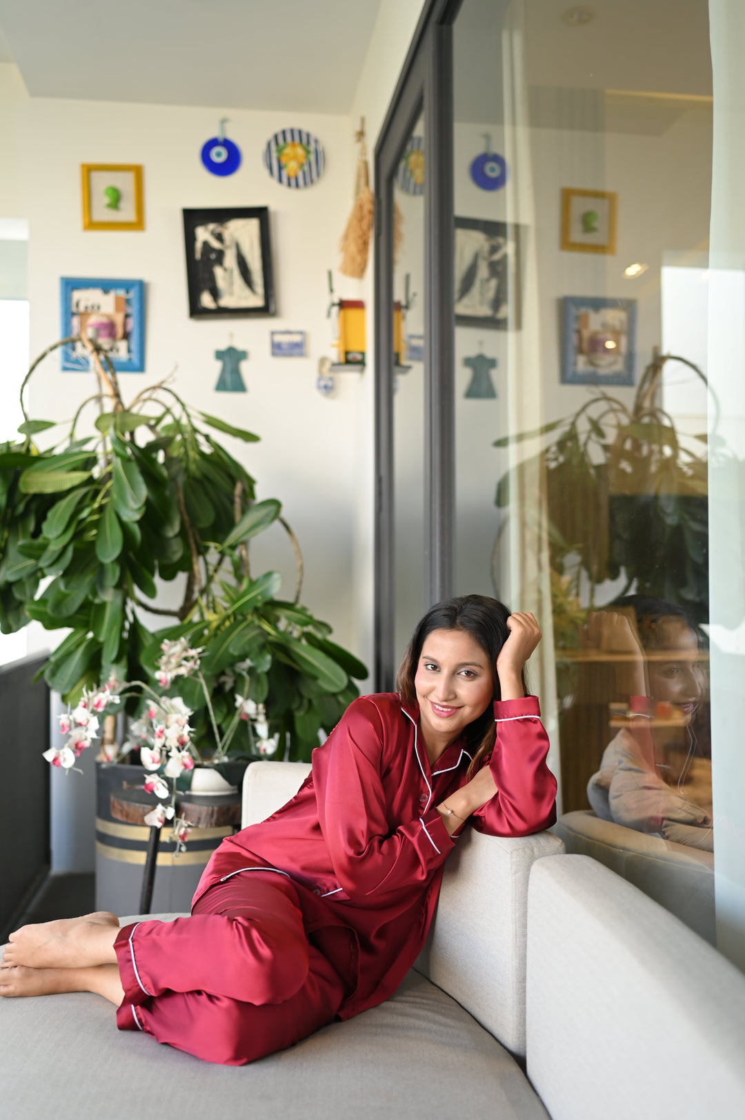 WATERMELON RED SILK PJ Set