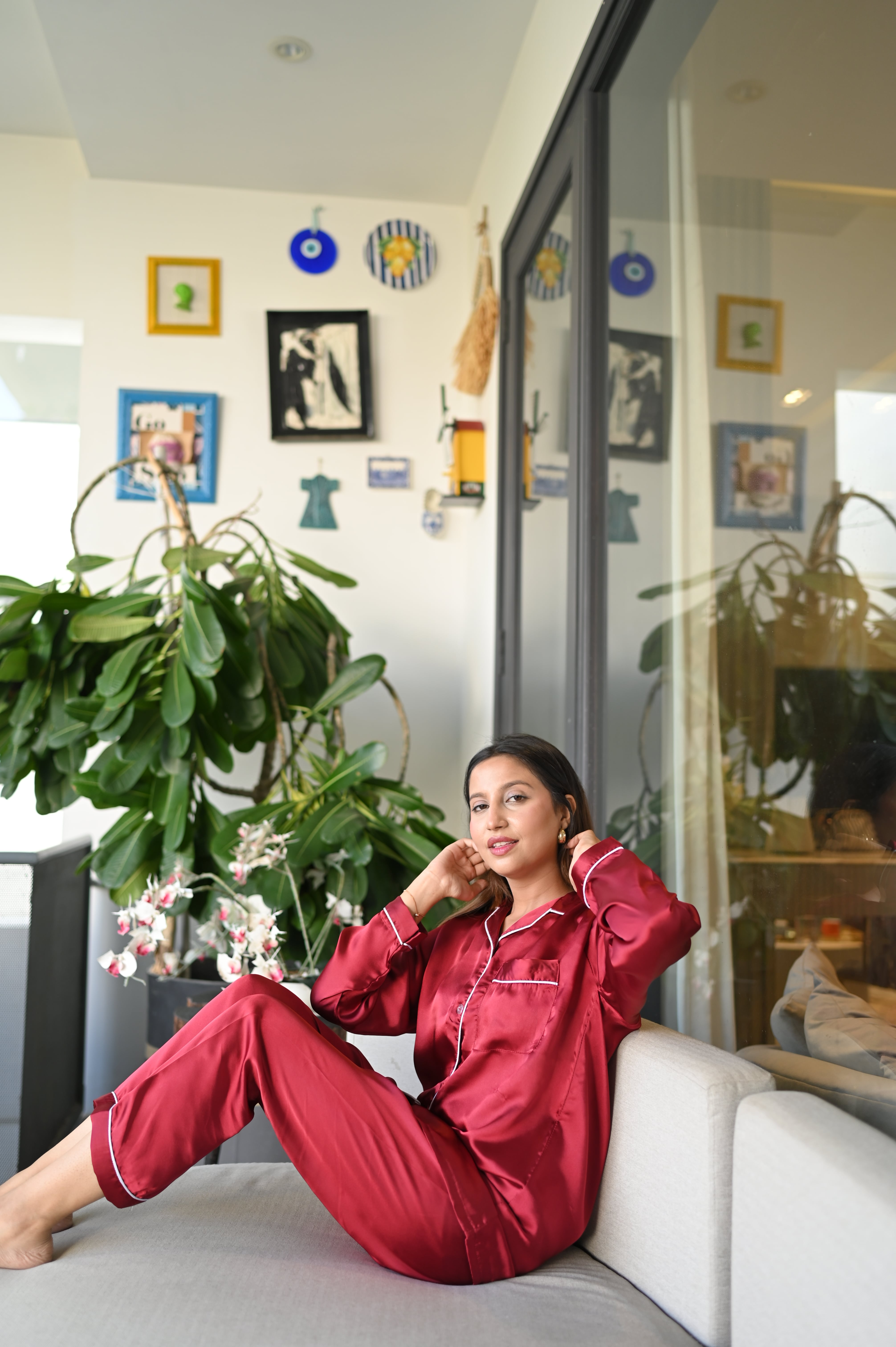 WATERMELON RED SILK PJs