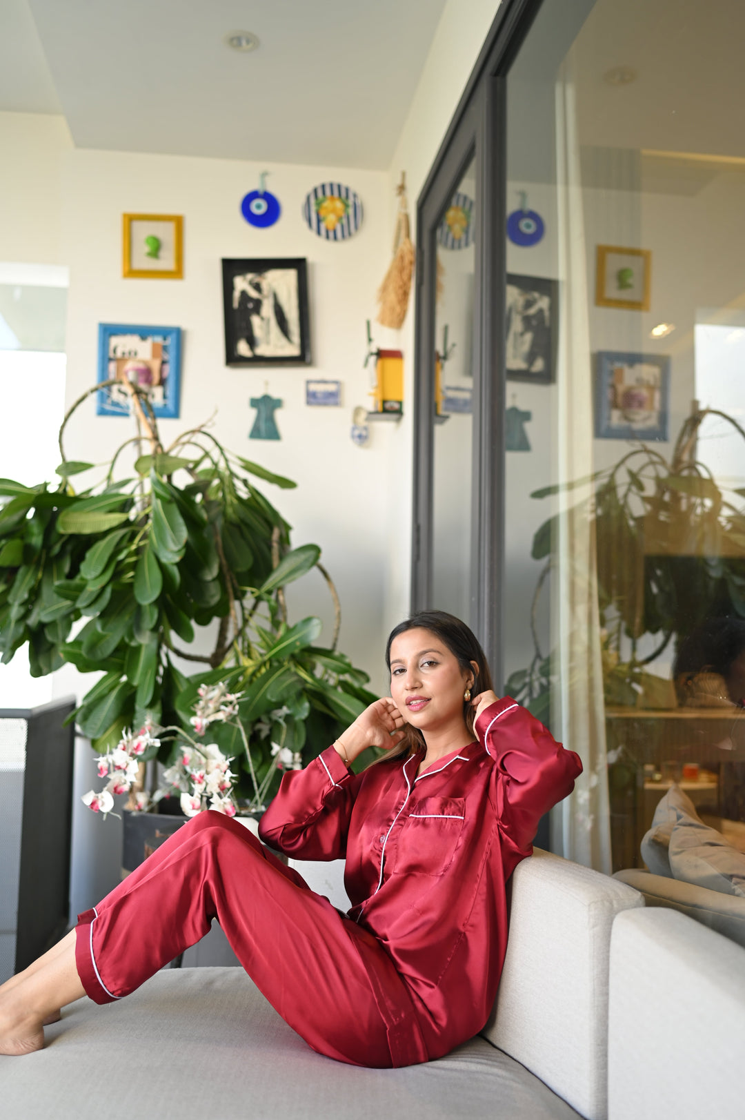 WATERMELON RED SILK PJ Set