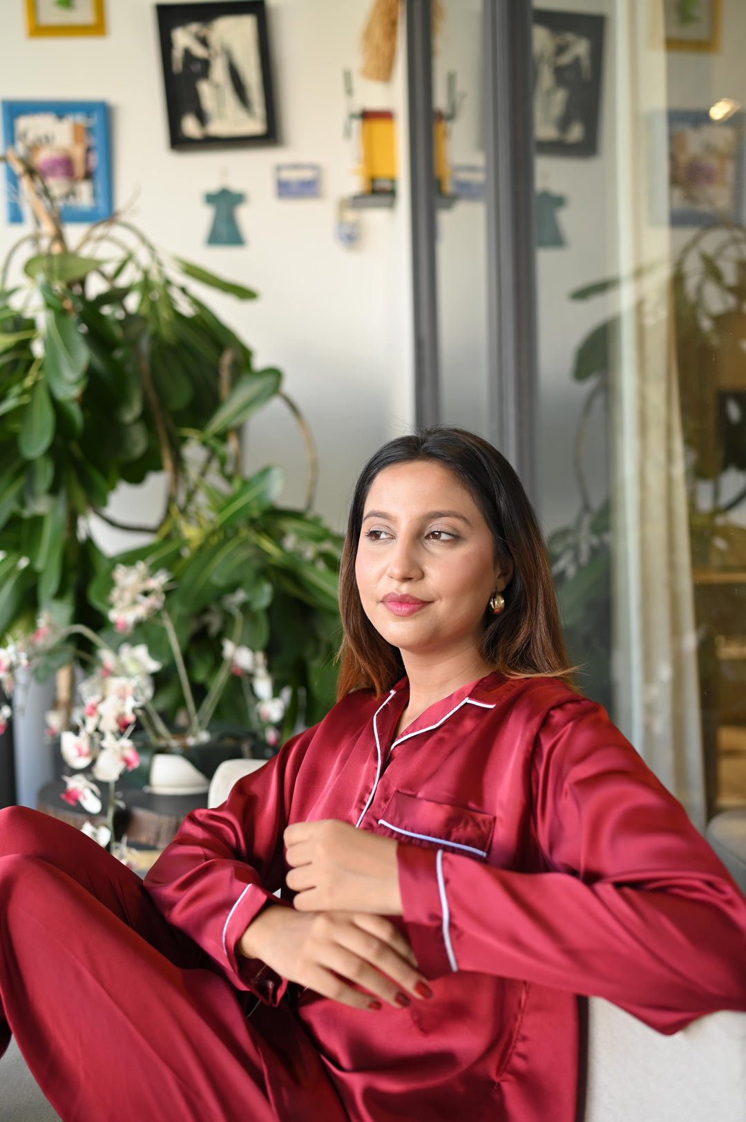 WATERMELON RED SILK PJ Set