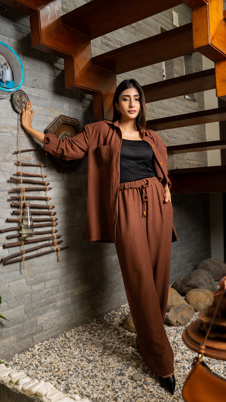 Mocha Textured Co-Ord Set