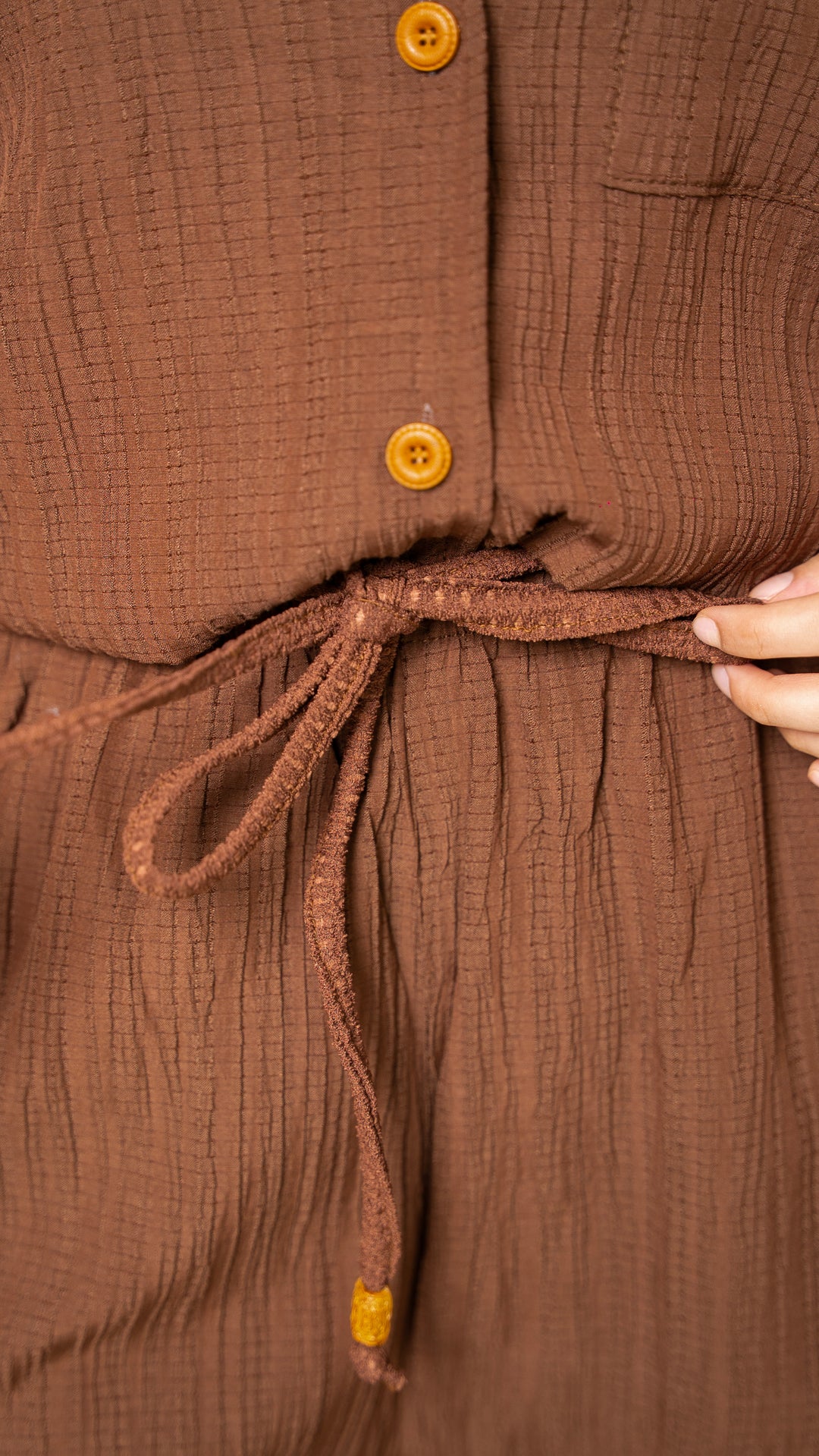 Mocha Textured Co-Ord Set - Half Sleeves