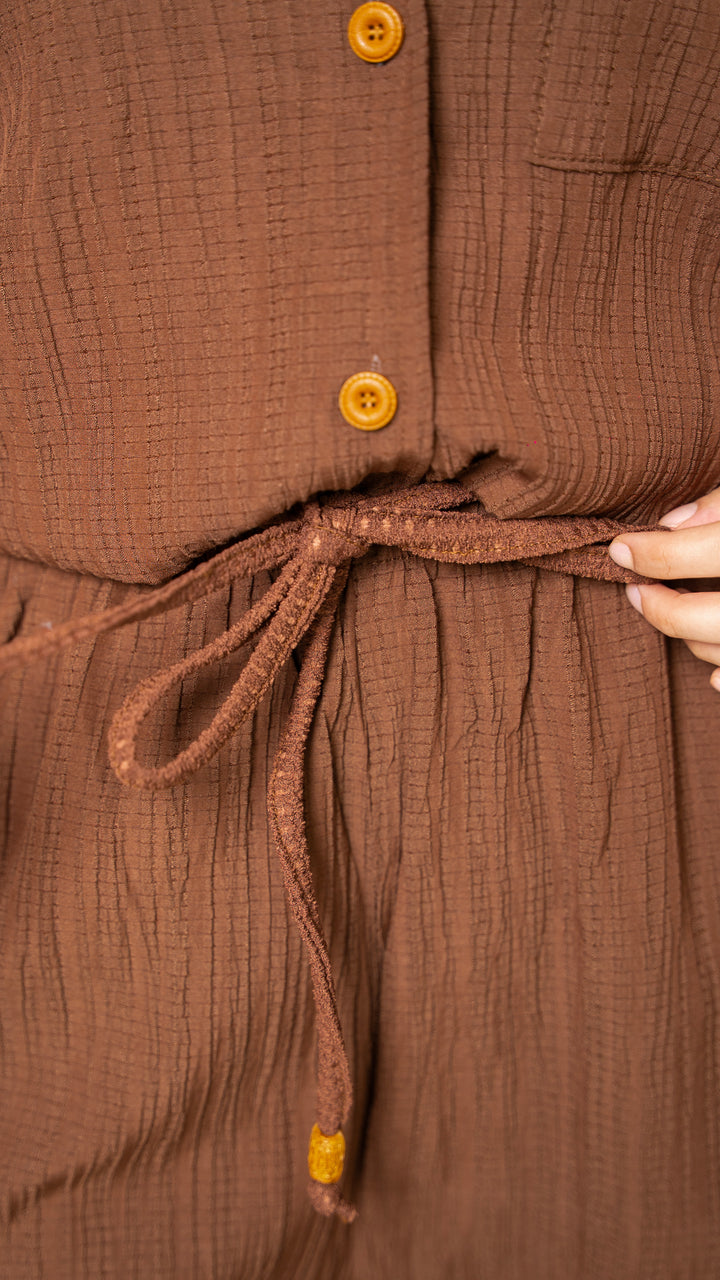 Mocha Textured Co-Ord Set - Half Sleeves