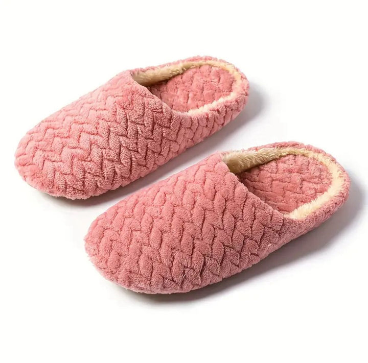 Pink Embosed Fluffy Slides/Shoes