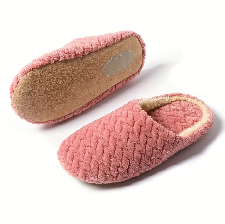 Pink Embosed Fluffy Slides/Shoes