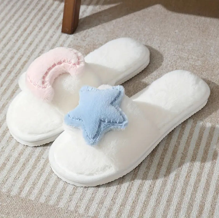 Moon & Star Fluffy Slides