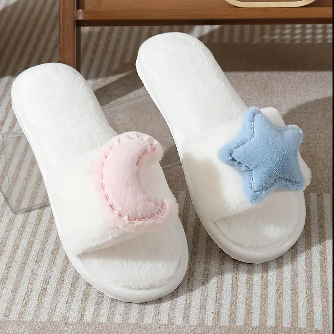 Moon & Star Fluffy Slides