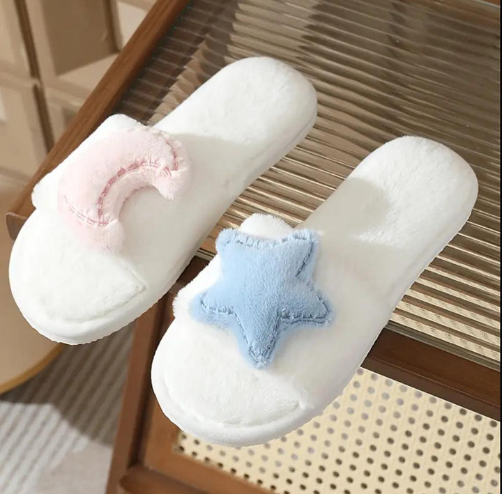 Moon & Star Fluffy Slides