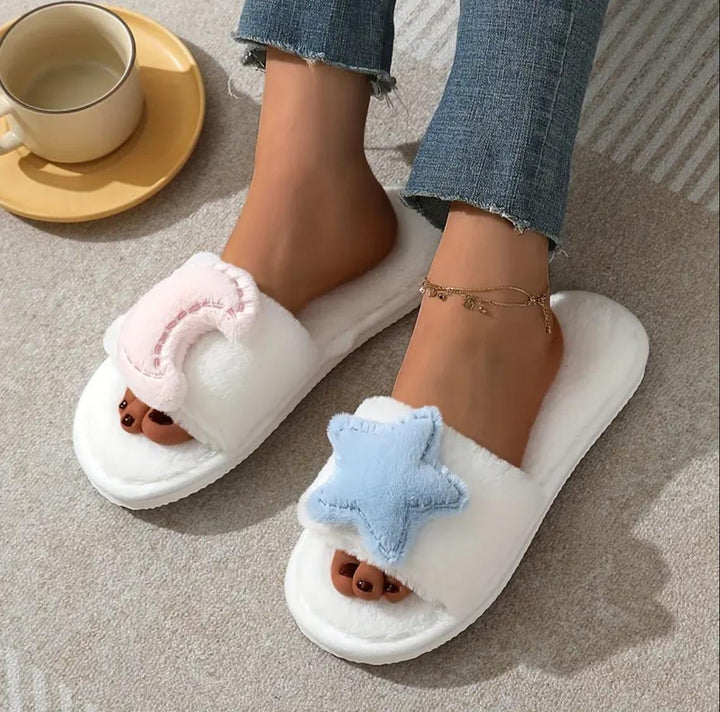 Moon & Star Fluffy Slides